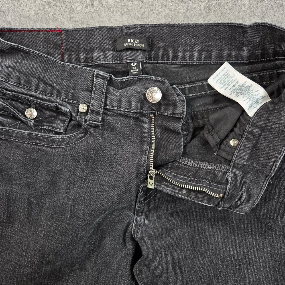True Religion Ricky Jeans Mens 31x30 Relaxed Straight Flap Pocket